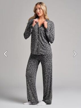 NEW Comfrt Luna Lounge long sleeve pant pj set panther medium